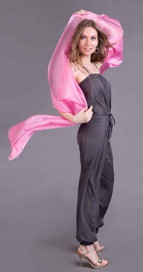 Шаль «ORGANZA» розовый. 85% шелк, 15% шерсть. «Petrusse», Франция