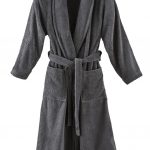UNI ANTHRACITE (темно-серый). Халат махровый унисекс. 100 Хлопок. Производство Blanc des Vosges, Франция