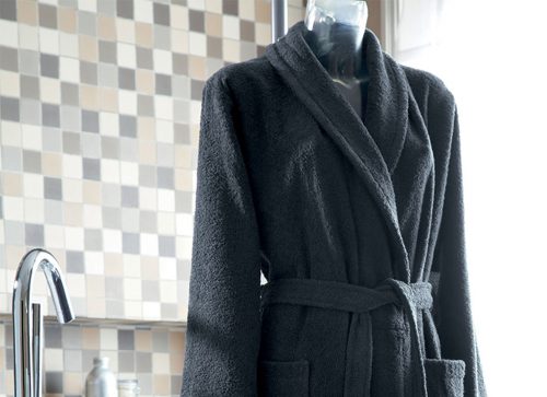 UNI ANTHRACITE (темно-серый). Халат махровый унисекс. 100 Хлопок. Производство Blanc des Vosges, Франция