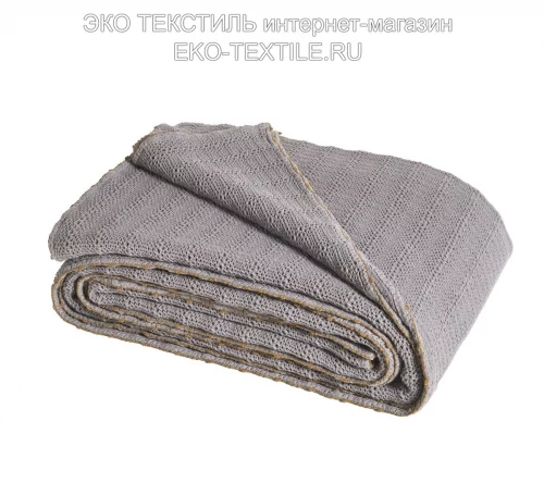 ARTESIA ARDOISE серый. Покрывало 100% Хлопок-StoneWashed. Blanc des Vosges Франция-Португалия. ЭКО ТЕКСТИЛЬ интернет-магазин