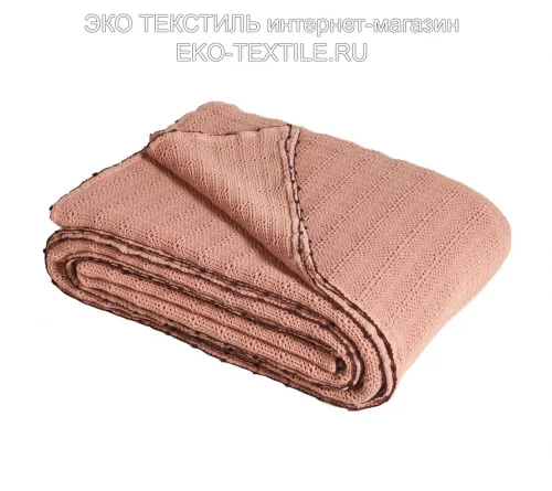 ARTESIA NACRE пудрово-розовый. Покрывало 100% Хлопок-StoneWashed. Blanc des Vosges Франция-Португалия. ЭКО ТЕКСТИЛЬ интернет-магазин
