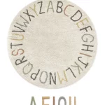 Алфавит Round ABC (разноцветный). Детский игровой стираемый коврик 100% хлопок. Lorena Canals (Лоренв Канал ( (11)