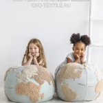Глобус детская подушка-пуф детская интерьерная хлопок-полиэстер Lorena Canals Испания-Индия ЭКО ТЕКСТИЛЬ интернет-магазин (1)