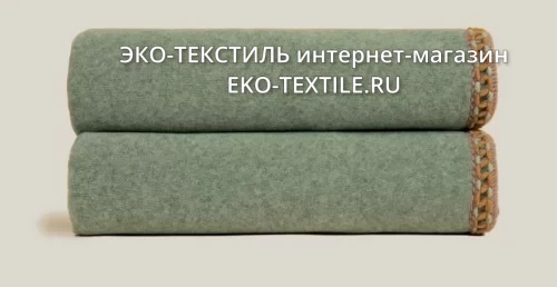Frati SOFT BAMBOO MOSS с тесьмой COCO зеленый Плед Бамбук-Полиэстер Frati Home Италия ЭКО ТЕКСТИЛЬ интернет магазин