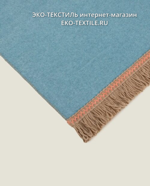 Frati SOFT BAMBOO PAVONE с тесьмой Rousseau бирюзовый Плед Бамбук- Полиэстер Frati Home Италия ЭКО ТЕКСТИЛЬ интернет-магазин (3)
